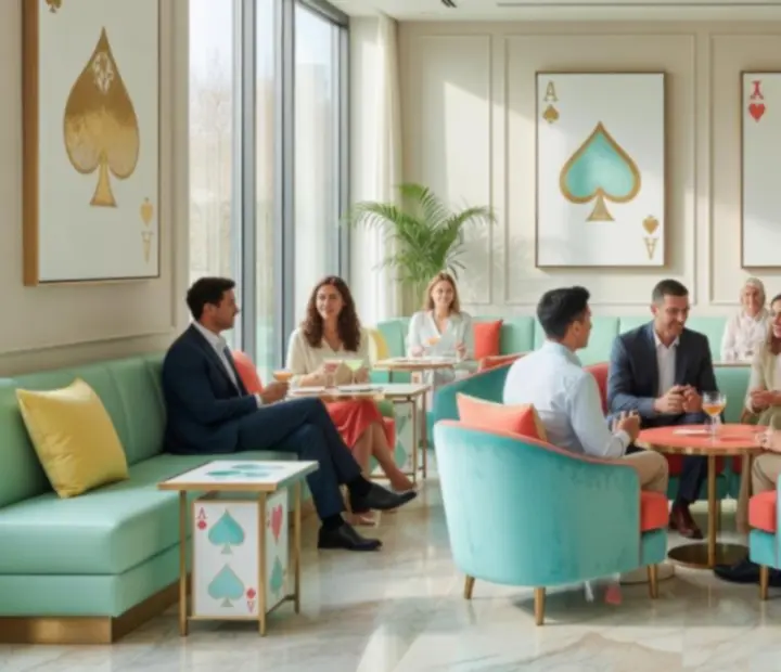 Interiér restaurace Casavelier ve stylu moderního casino lounge