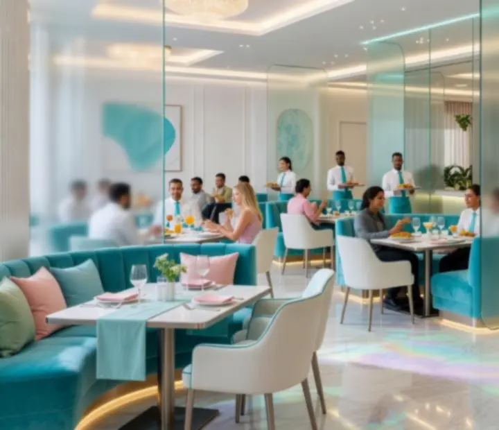 Stylový interiér restaurace Casavelier s prvky casino lounge